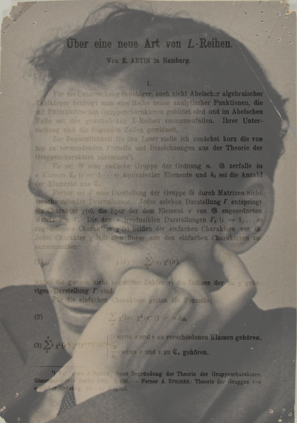 Page one of Artin's 1923 paper with a photo of Artin